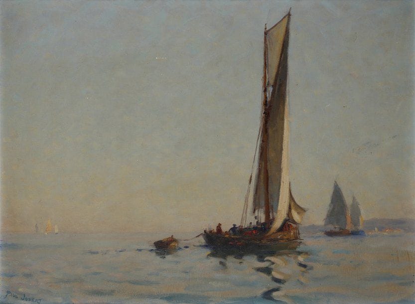 Paul JOBERT (1863-1942)
Marine.Huile sur panneau..Signé en bas à droite.