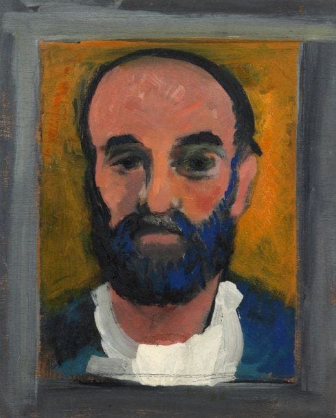 Pierre VAN POUCKE (1920-1983)
Tête d'homme barbu, avant 1950. Huile sur papier contrecollé sur panneau. Cachet au dos. 28 x 21 cm