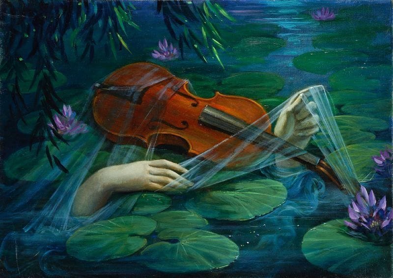 Paul MANTES (1921-2004)
Le violon. Huile sur toile.  46 x 65 cm  