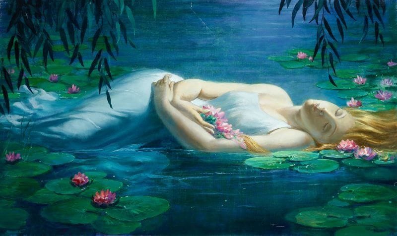Paul MANTES (1921-2004)
Ophélie. Huile sur toile.  60 x 100 cm  