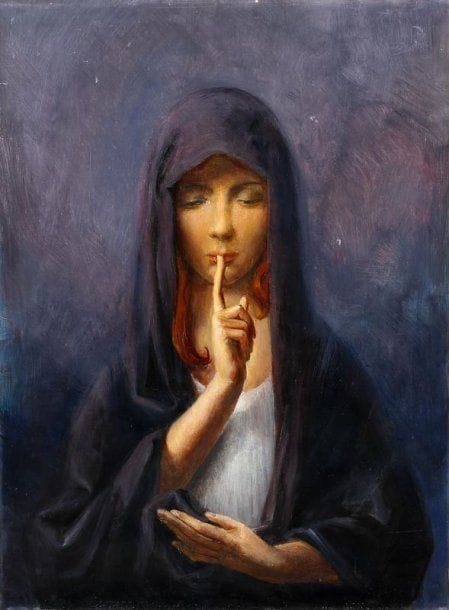 Paul MANTES (1921-2004)
Le silence. Huile sur toile.  73 x 54 cm  Non montée