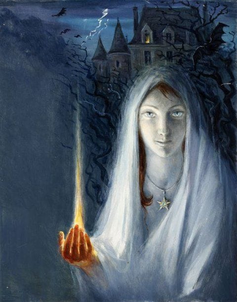 Paul MANTES (1921-2004)
La dame en blanc. Huile sur toile.  73 x 54 cm  Non montée