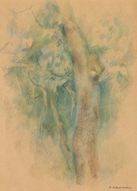 PAVEL TCHELITCHEW [Russe] (1898-1957)
Études d'arbres Dessin aux crayons de couleurs. Signé en bas à droite. 26,5 x 20 cm.