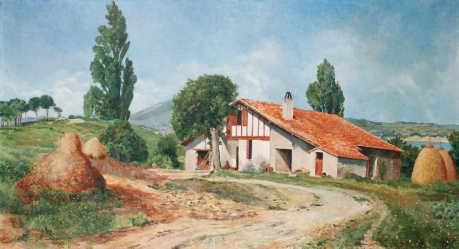 RAOUL BENARD
Ferme du Pays Basque Huile sur toile. Signée en bas à gauche. 75 x 140 cm.