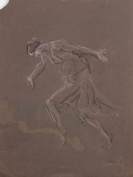 Jules Grandjouan (1875-1968)
Isadora, étude de mouvement Dessin au pastel sur papier teinté. 31 x 24 cm.