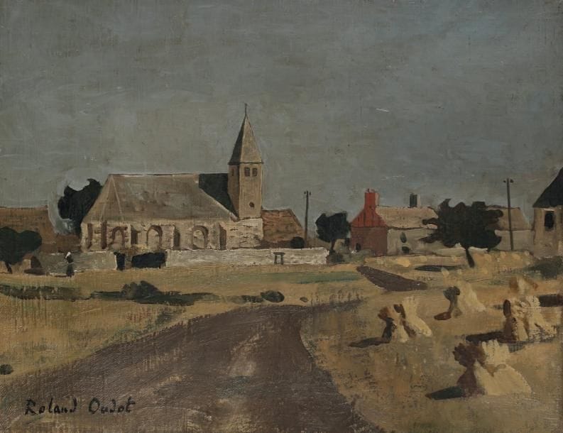ROLAND OUDOT (1897-1981)
Les Pinthières près de Houdan Huile sur toile. Signée en bas à gauche. 27 x 35 cm.