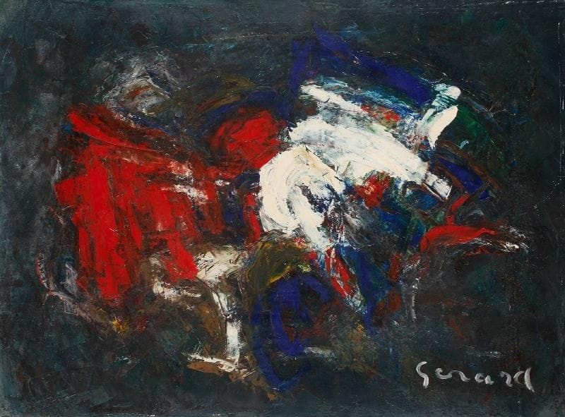 Lydie GERARD (née en 1920)
L'oiseau de Chine, GV 302 Huile sur toile. Signée en bas à droite. Signée et titrée au dos. 60 x 81 cm