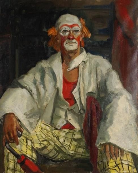 * Edmond HEUZE (1884-1967)
Le clown, vers 1910 Huile sur toile. 81 x 65 cm. Provenance: Vente Me Blache, Versailles, le 18 mars 1969, n° 108 du catalogue de vente. Expositions: - Heuzé, Château communal, Hauterives, 1989, n° 42 du catalogue et reproduit sur l'affiche de l'exposition. - Utrillo et les peintres de Montmartre, exposition itinérante: Osaka, Kyoto et Tokyo, 1990, n° 55 du catalogue. - Le cirque vu par les artistes, Fondation Septentrion, Marcqen- Baroeul, 1991-1992. - Le 12 rue Cortot, une cité d'artistes, Musée de Montmartre, 16 décembre 2005 - 5 mars 2006.