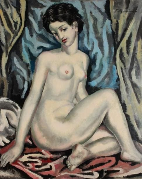 * Sei KOYANAGUI [japonais] (1896-1948)
Nu assis Huile sur toile. Signée en haut à droite. 100 x 81 cm.
