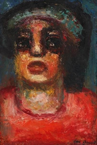 Jan BAUCH (1898-1995)
Tête Huile sur carton. Signée en bas à droite. 48 x 33 cm.