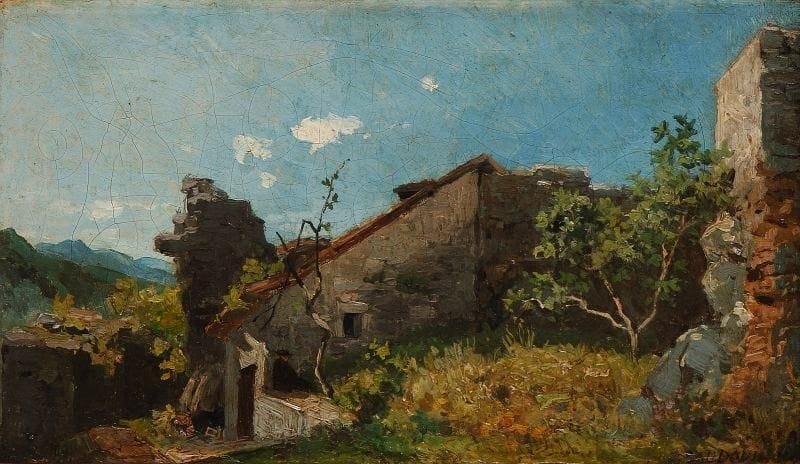 Paul-Albert BAUDOUIN (1844-1931)
A l'ombre, 1912 Huile sur toile. Signée et datée en bas à droite. (restaurations). 13 x 22 cm.