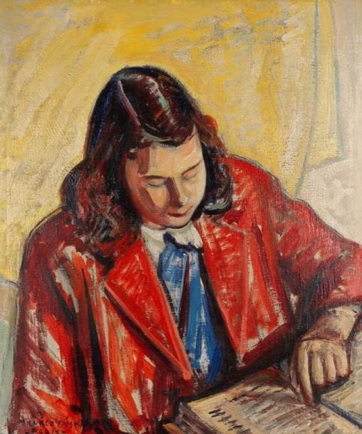 Mieczyslaw LURCZYNSKI (1907-1992)
Femme à la lecture Huile sur carton. Signée et située à Paris en bas à gauche. 70 x 59 cm.