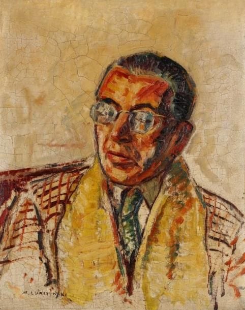 Mieczyslaw LURCZYNSKI (1907-1992)
Portrait d'homme Huile sur panneau. Signée en bas à gauche. (petits manques). 70 x 55 cm.