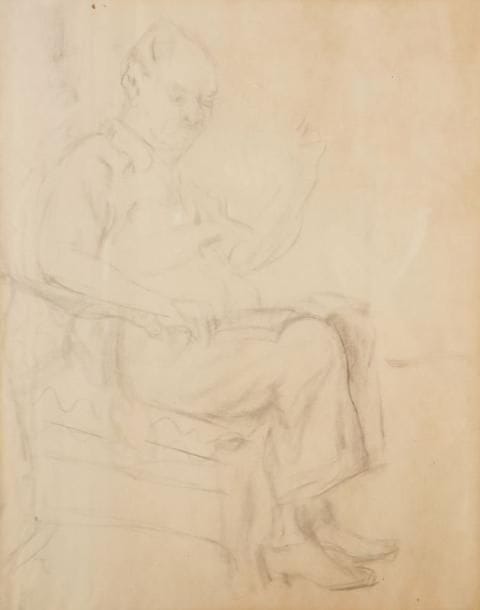 Vladimir NAIDITCH (1903-1980) (Attribué à)
Homme lisant Fusain. Porte une inscription Naiditch au dos. 42 x 33 cm.