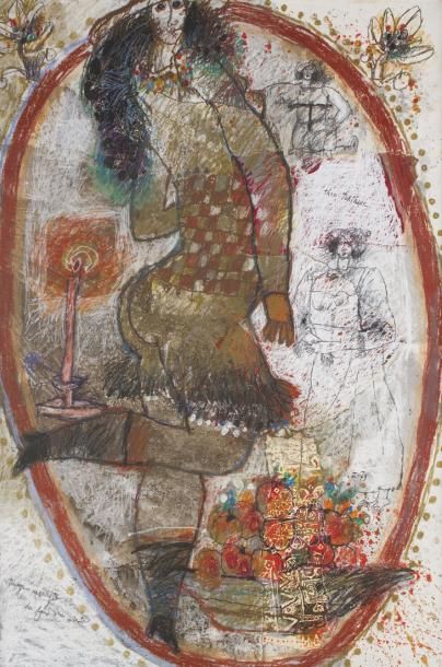 Théo TOBIASSE (né en 1927)
Image res(s)urgi(e) du fond d'un miroir, 1979 Technique mixte, collage et gaufrage sur papier, marouflée sur panneau. Signée en haut à droite. Datée II. 79 en bas à droite. Titrée en bas à gauche. 102 x 69,5 cm.