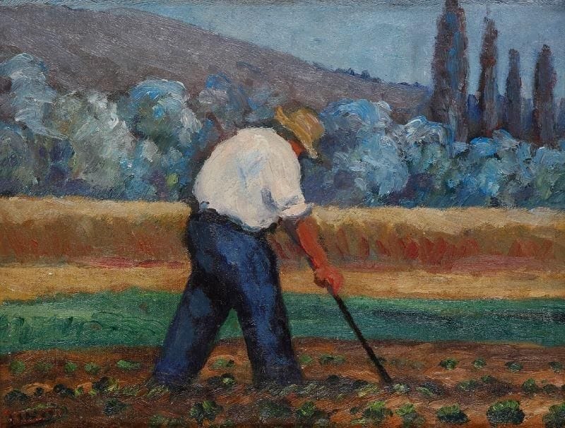 * Ferdinand DESNOS (1901-1958)
Bineur Huile sur toile. Signée en bas à gauche. 23,5 x 30,5 cm. Exposition: Ferdinand Desnos, Musée International d'art Naïf Anatole Jakowsky, Nice, 29 juin - 30 septembre 1993.