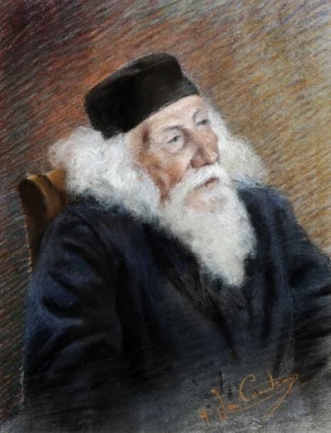 H. DU COUDRAY (actif au XXe siècle)
Portrait présumé d'un juif âgé Pastel sur papier. Signé en bas à droite. 43 x 33 cm.