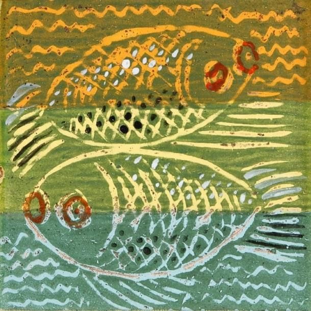 * Raoul DUFY (1877-1953)
Les poissons Céramique émaillée. 13 x 13 cm. Provenance: Ancienne collection Noël Bureau. Exposition: Dufy, Musée National d'Art Moderne, Paris.