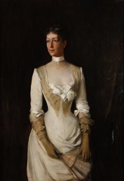 ÉCOLE DU XIXE SIÈCLE
Jeune femme à l'éventail Huile sur toile. Porte une signature en haut à droite. (restaurations). 86 x 60 cm.