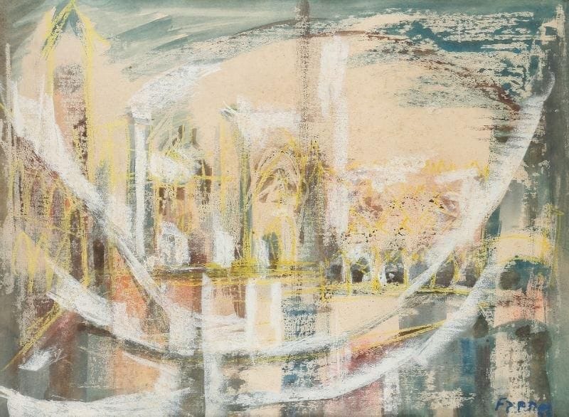 Isaac FRENKEL DIT FRENEL (1899-1981)
Vue de Venise Technique mixte sur papier. Signée en bas à droite. (quelques piqûres). 48 x 63 cm.