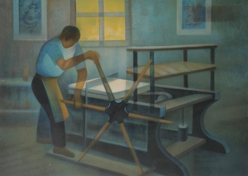 Louis TOFFOLI [franco-italien] (1907-1999)
Le Graveur
Lithographie.
Signée et numérotée sur 125.
55 x 76 cm