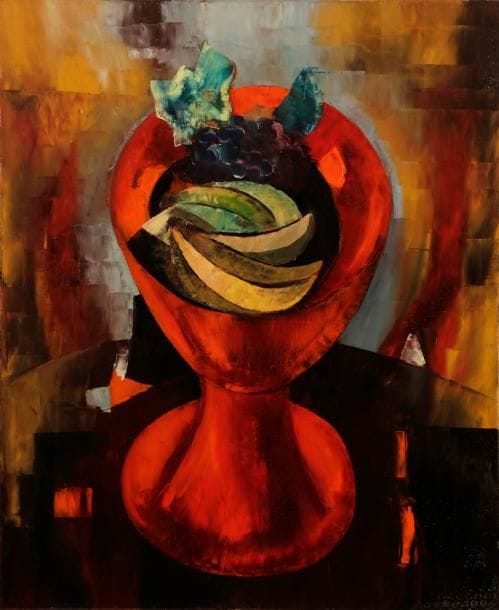 Tony AGOSTINI (1916-1990)
Coupe de fruits
Huile sur toile.
Signée en bas à gauche (légèrement effacée).
73 x 60 cm