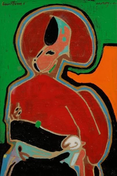 Pierre COURTENS (1921-2004)
Le Dos d’Élise
Huile sur toile.
Signée en haut à gauche.
64 x 48 cm