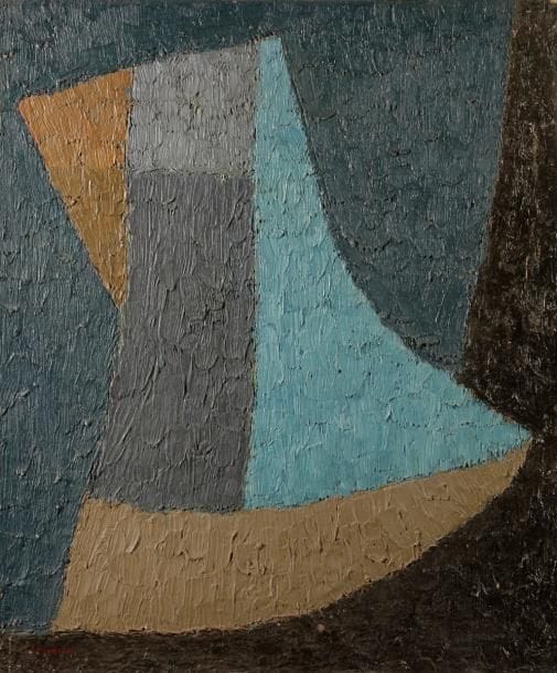 Dikran DADERIAN [arménien] (né en 1929)
Bateau, 1956
Huile sur toile.
Signée et datée en bas à gauche.
Signée et datée au dos.
61 x 50 cm
