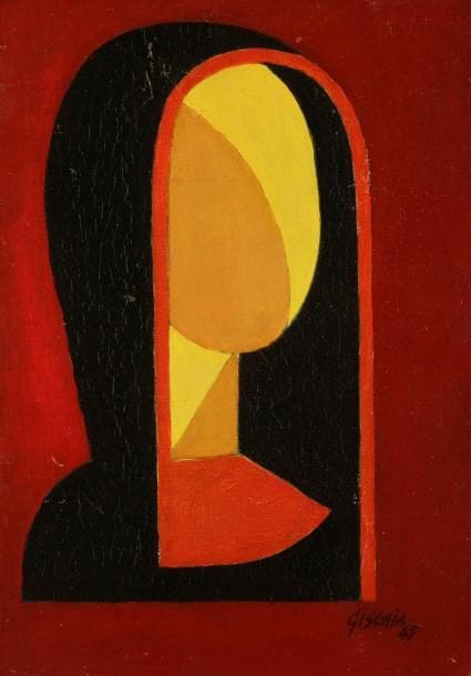 Léon GISHIA (1903-1991)
Religieuse, 1948
Huile sur toile.
Signée et datée en bas à droite.
27 x 19 cm