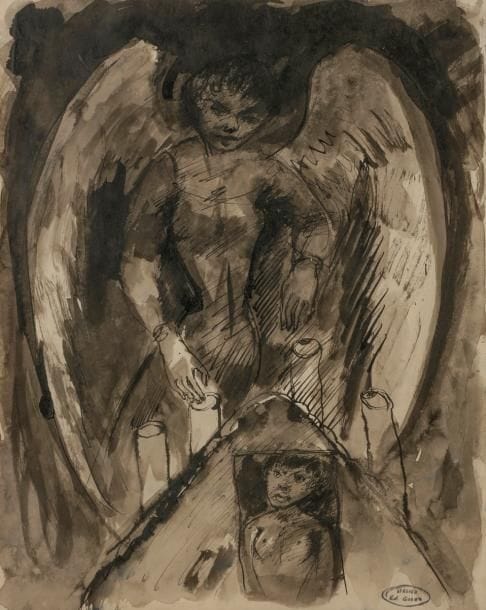 Edouard GOERG (1893-1969)
L’Ange
Encre et lavis d’encre.
Porte le timbre de l’atelier en bas à droite.
32 x 25 cm
