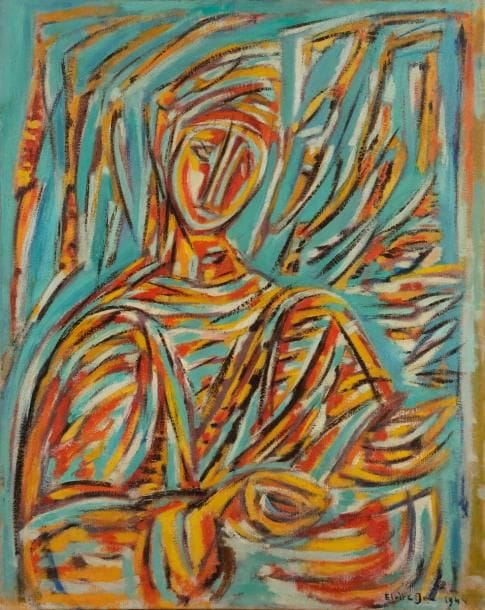Elvire JAN (1904-1996)
Femme à sa lecture, 1944
Huile sur toile.
Signée et datée en bas à droite.
Signée et datée au dos.
81 x 65 cm
Exposition :
Abstraits 1910-1960 - Connus et méconnus, Galerie Arnoux, Paris (étiquette au dos).