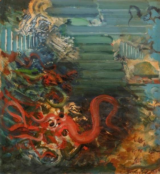 Popovitch Ljuba LJUBA [serbe] (1934-2016)
La Bête, 1990
Huile sur carton.
Signée, datée et titrée au dos.
24.5 x 22.5 cm