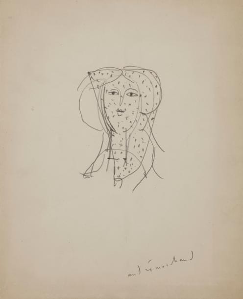 André MARCHAND (1907-1997)
Portrait de femme à la mantille
Mine de plomb.
Signée en pied.
27.5 x 22.5 cm