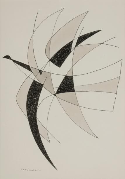 Jorj MORIN (1909-1995)
A tire d’aile, 1987
Encre et lavis d’encre.
Signée en bas à droite.
27.5 x 19.5 cm
