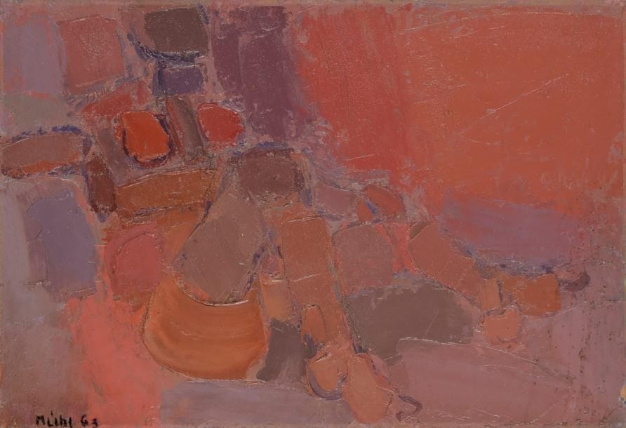 Roger MUHL (1929-2008)
Nu étendu, 1963
Huile sur toile.
Signée et datée en bas à gauche.
(Un éclat).
50 x 73 cm