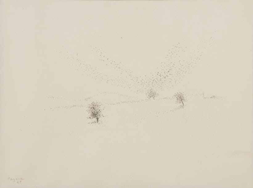 Véra PAGAVA [géorgienne] (1907-1988)
Arbres dans les champs, 1961
Mine de plomb.
Signée et datée en bas à gauche.
19.5 x 26.5 cm