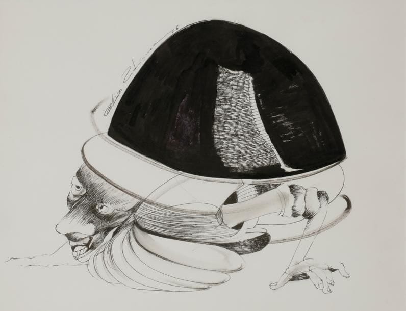 Alirio RODRIGUEZ [vénézuélien] (né en 1934)
Métamorfosis, 1976
Encre.
Signée et datée dans la composition
35 x 27 cm
Exposition :
Musée d’Art contemporain, Caracas, 1978, n°1398.