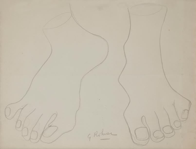 Georges ROHNER (1913-2 000)
Pieds
Crayon.
Signé en pied.
22 x 27.5 cm
