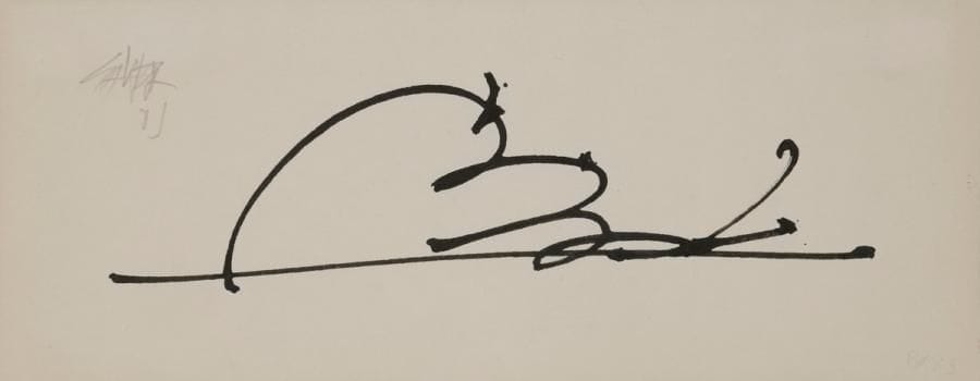 Antonio SAURA (1930-1998)
Signe
Encre.
Signée en haut à gauche.
8.5 x 22 cm