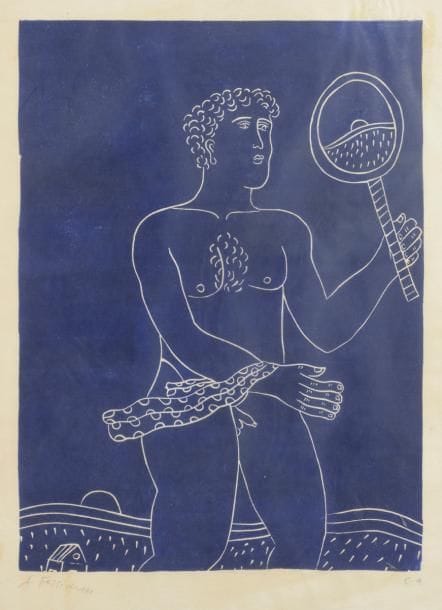Alexandre FASSIANOS [grec] (né en 1935)
Homme à la plage
Lithographie.
Signée et annotée E.A.
75 x 55 cm