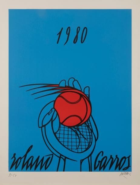 Valerio ADAMI [italien] (né en 1935)
Roland Garros, 1980
Lithographie.
Signée et numérotée sur 50.
86.5 x 66 cm