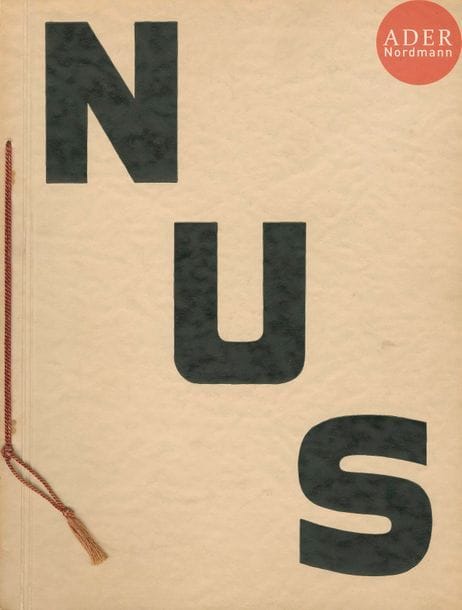 MASCLET, DANIEL (1892-1969)
Nus. La beauté de la femme.
Album du premier salon international du nu photographique. Paris 1933.
Éditions Daniel Masclet, Paris, 1933.
In-4 (31 x 24 cm). Édition originale, brochée avec un lacet. 96 planches photographiques par Man Ray, Drtikol, Mannassé, Perckhammer, Moholy-Nagy et divers, imprimées en héliogravure. Couverture souple avec titre imprimé. Très bel exemplaire.
Ref. Bertolotti, pp. 72-73.