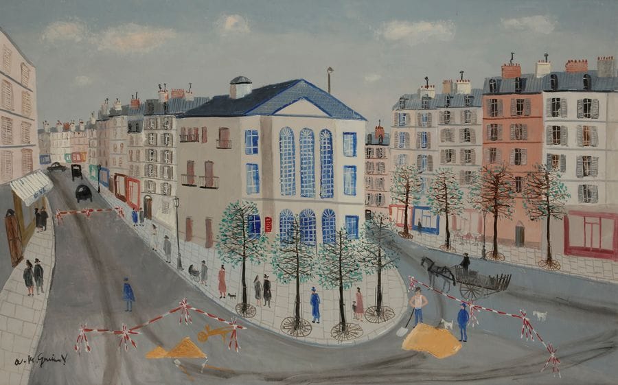 Armand Marie GUERIN (1913-1983)
Le Théâtre de l’atelier
Huile sur toile.
Signée en bas à gauche.
73 x 116 cm
