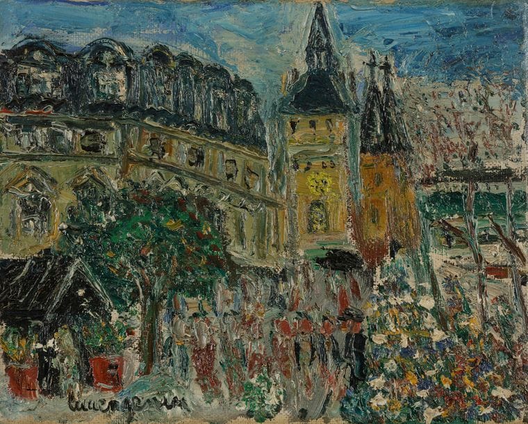 Lucien GENIN (1894-1953)
Le Marché aux fleurs
Huile sur toile.
Signée en bas à gauche.
19 x 24 cm