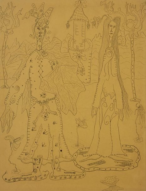 Pierre GIRAUD (1913-1988)
Merlin l’enchanteur, 1947
Encre.
32 x 24 cm