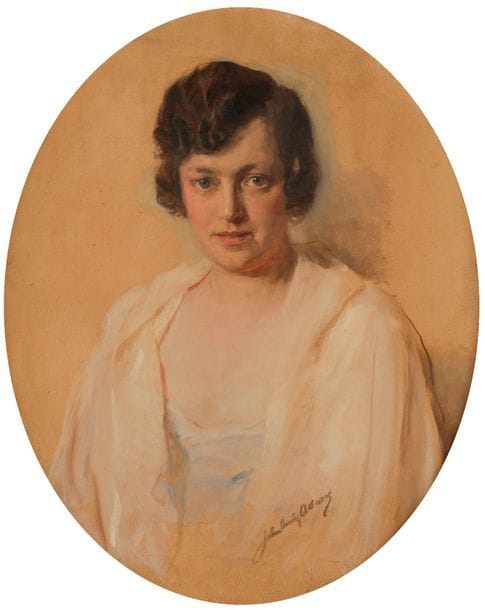 John Quincy ADAMS (1874-1933)
Portrait de femme
Huile sur toile.
Signée en bas à droite.
73 x 60 cm