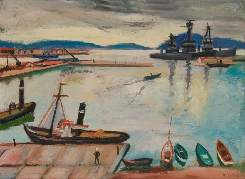 Marius ECHEVIN (1899-?)
Toulon, le port
Huile sur toile.
Signée en bas à droite.
60 x 81 cm