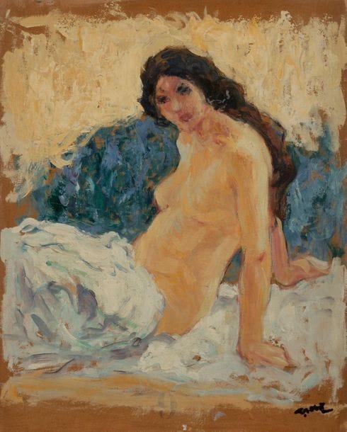 Georges GOBO (1876-1958)
Nu assis
Huile sur carton.
Signée en bas à droite.
41 x 33 cm