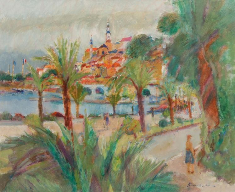 Masaaki KUWAHARA (né en 1927)
Promenade à Menton
Huile sur toile.
Signée en bas à droite.
Signée au dos.
60 x 73 cm