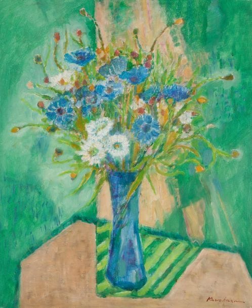 Masaaki KUWAHARA (né en 1927)
Vase de fleurs
Huile sur toile.
Signée en bas à droite.
61 x 50 cm